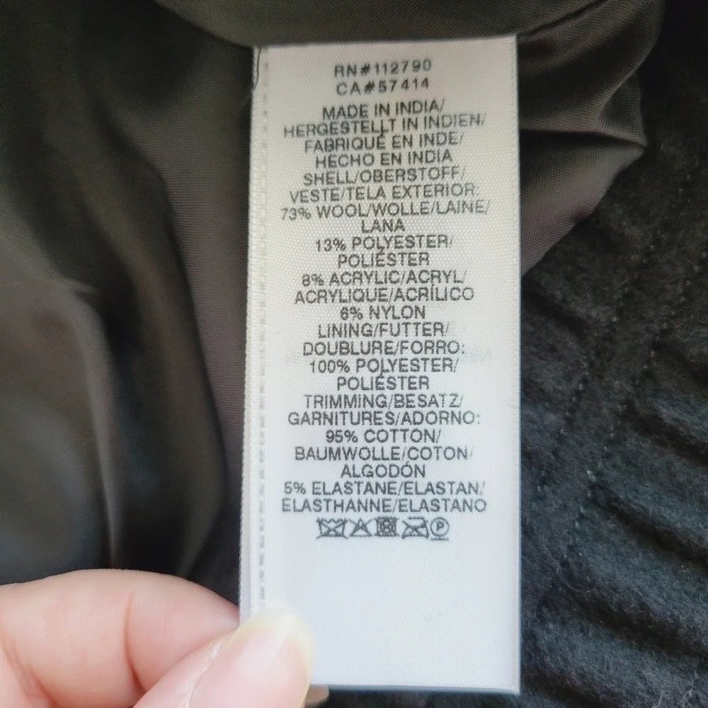 True Religion Black Wool Blend Varsity Jacket